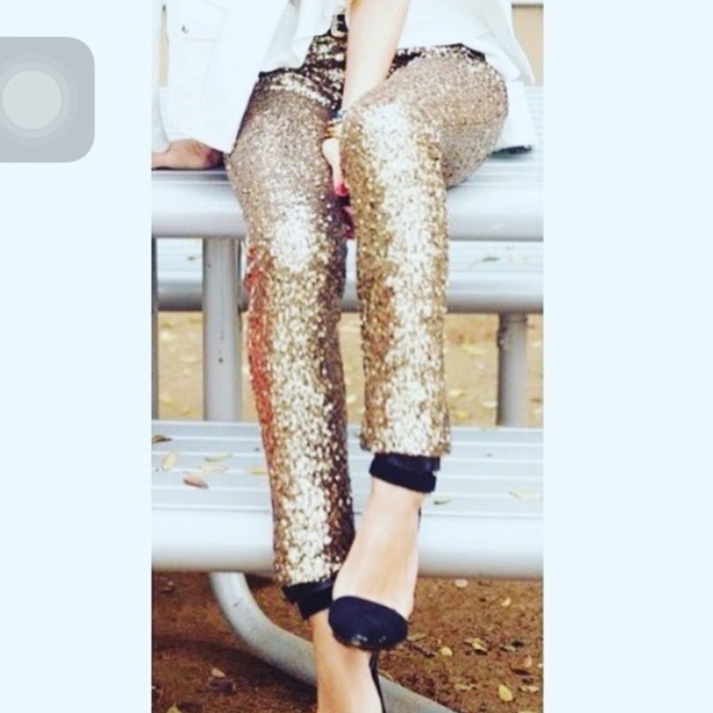 Champagne/gold sequin leggings
